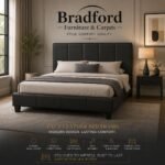 Deluxe Prado Bed Frame Black Faux Leather
