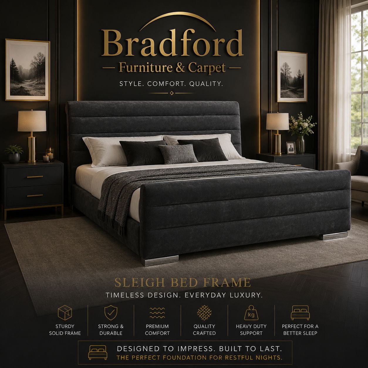 Dina Double Bed Frame with Mattress