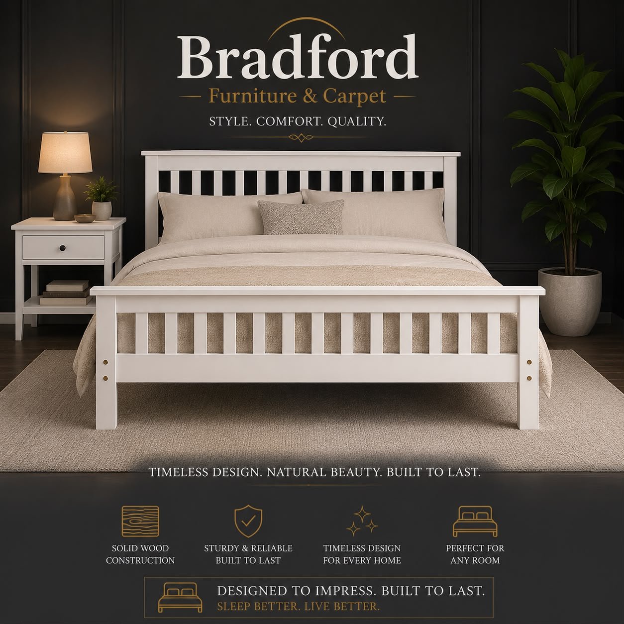Monaco Bed with High Foot End in all size & colors