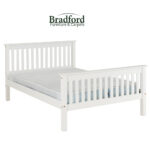 Monaco Waxed Pine Bed Frame White pic 1