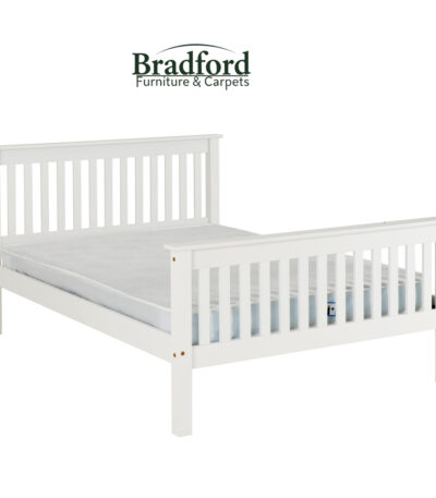 Monaco Waxed Pine Bed Frame White pic 1