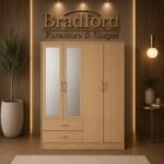 Nevada 4 Door 2 Drawer Mirrored Wardrobe - Image 2