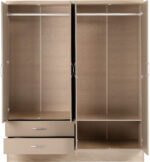 Nevada 4 Door 2 Drawer Mirrored Wardrobe - Image 3