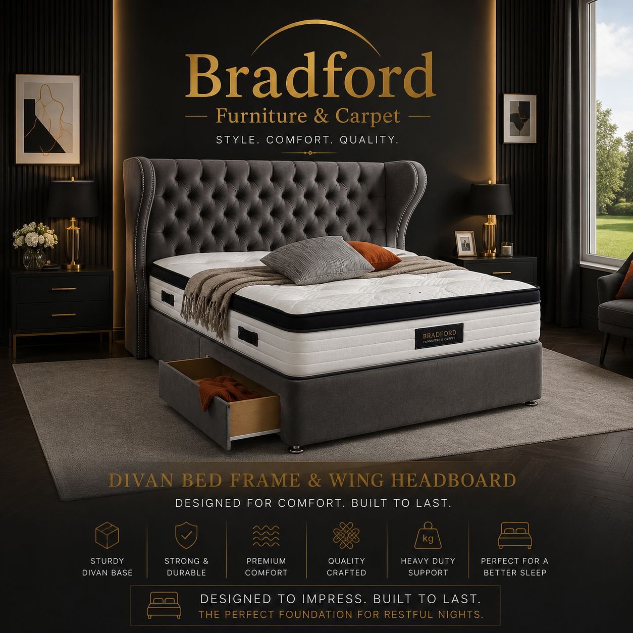 The Wing Divan Bed Frame