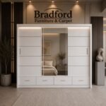 250cm Sliding Florence Wardrobe -White-Grey-Black | Bradford Furniture & Carpets