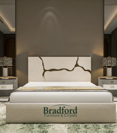 Cremio Golden Strips Designer Bed Frame 1