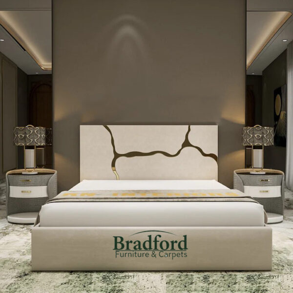 Cremio Golden Strips Designer Bed Frame 1