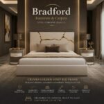 Cremio Golden Strips Designer Bed Frame