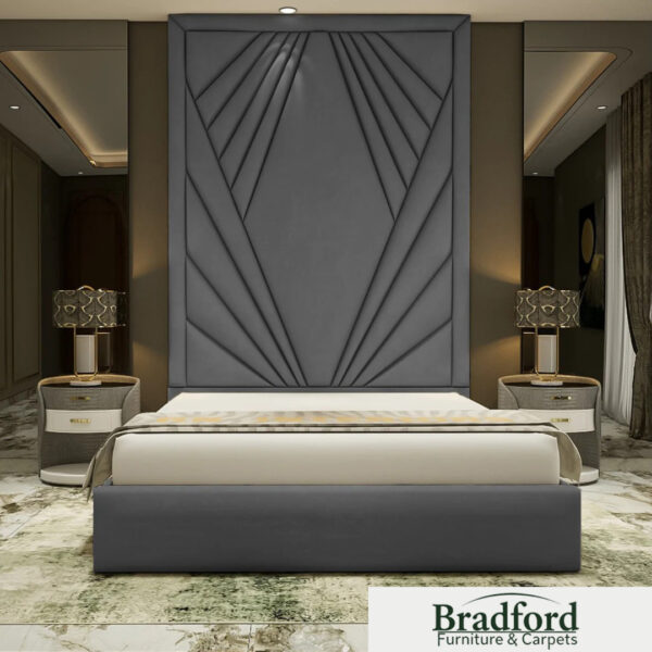 Chesterfield Platform Bed Frame High Designer Headboard