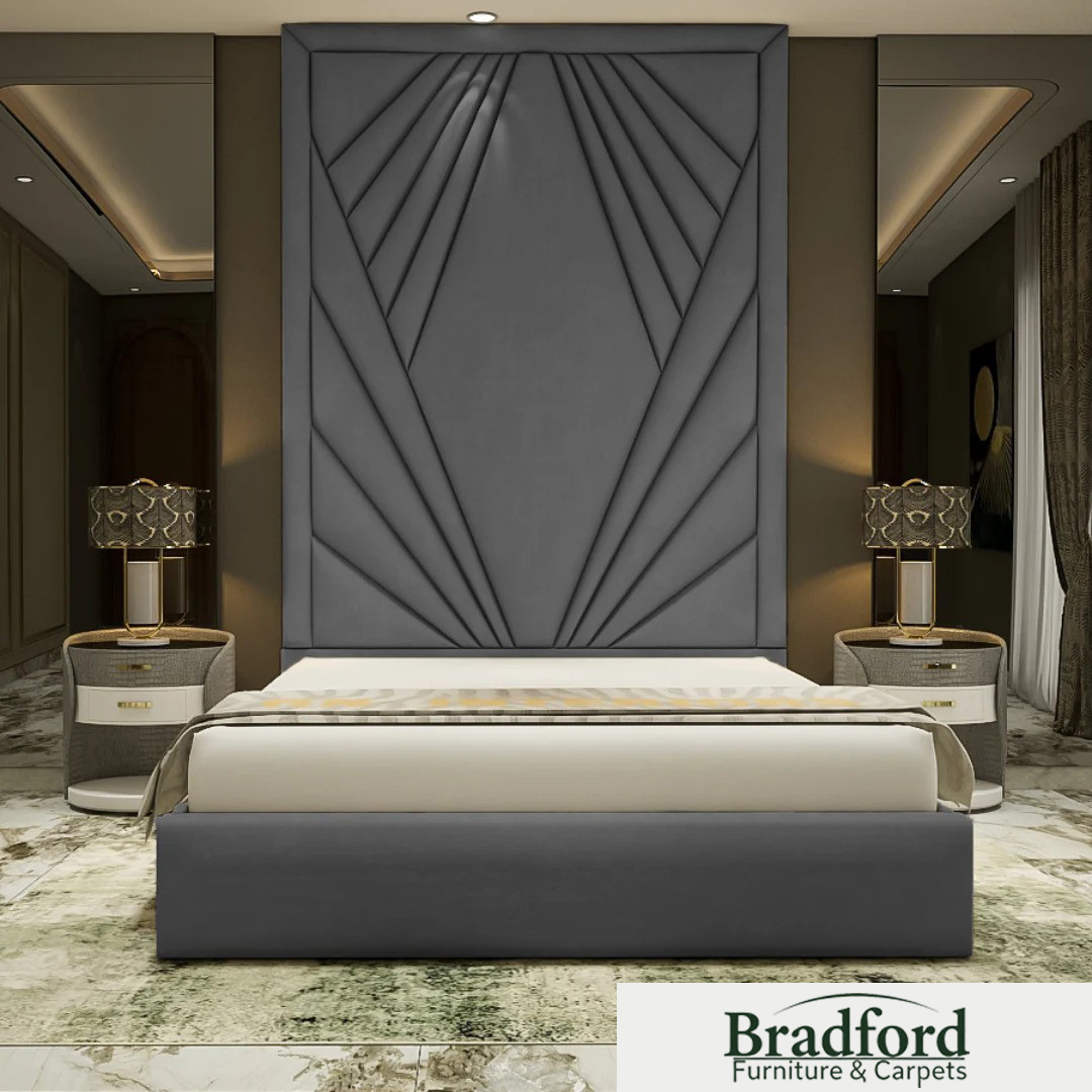 Designer Platform Bed Frame Chesterfield Platform Bed Frame High Designer Headboard - Image 1