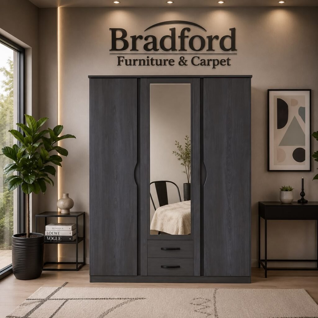 Due 3 Door Wardrobe Graphite