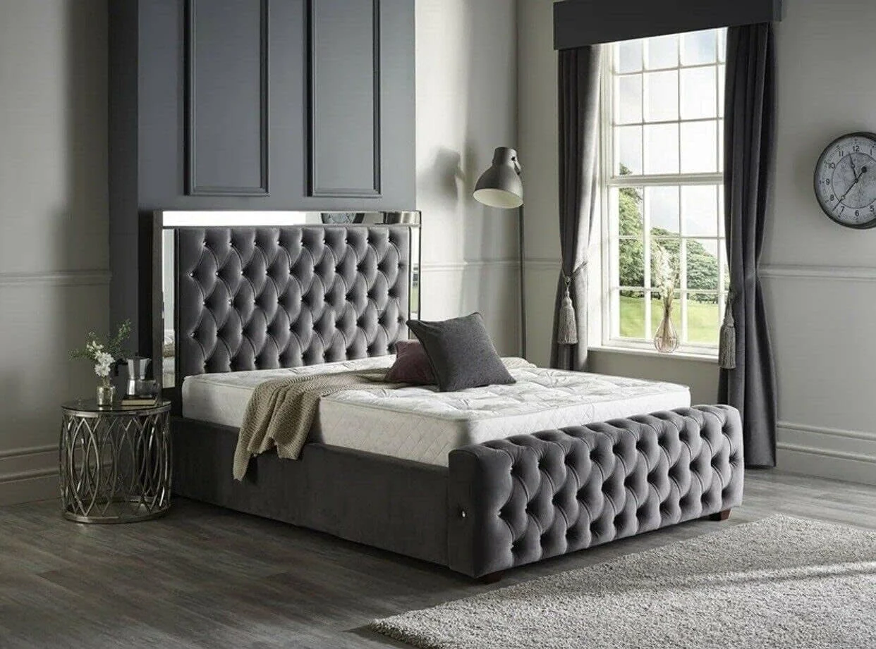 Silver Striped Super King Bed Frame Silver Striped Super King Bed Frame