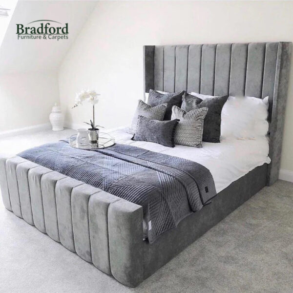 Wing Panel Sleigh Solid Wood Bed Frame