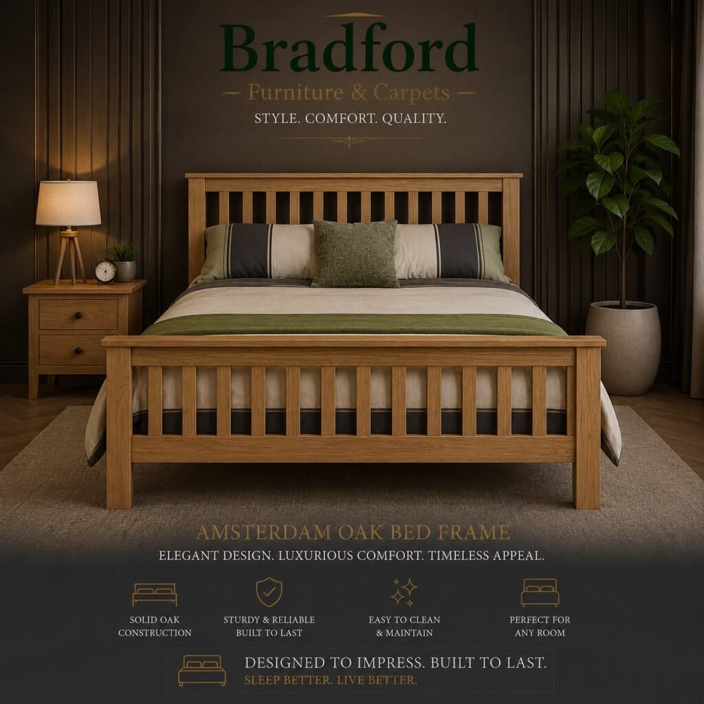 Amsterdam Oak Bed with High foot end