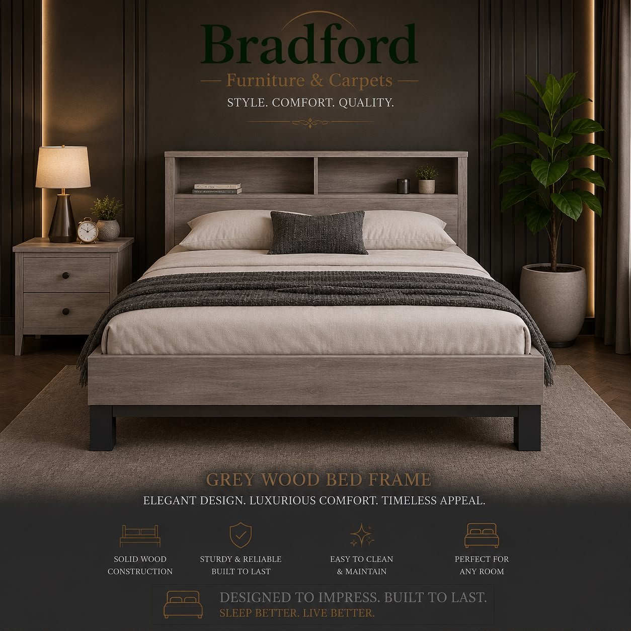 Bali Bookcase Headboard Bed