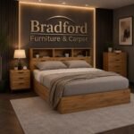 Bali Ottoman Storage Wood Bed With Gas Lift Up System