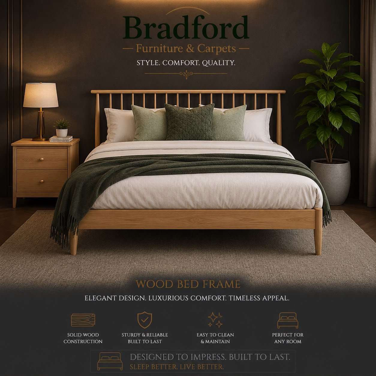 Belton Oak Spindle Bed
