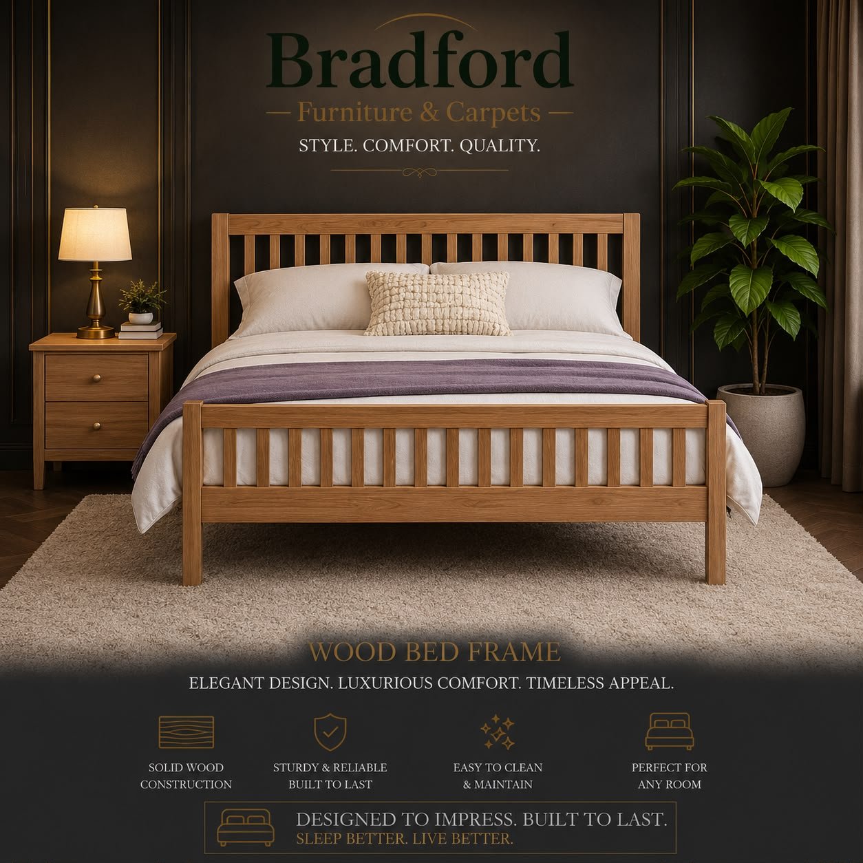 Bergamo Bed With Natural Oak Bergamo Bed With Natural Oak - Image 1
