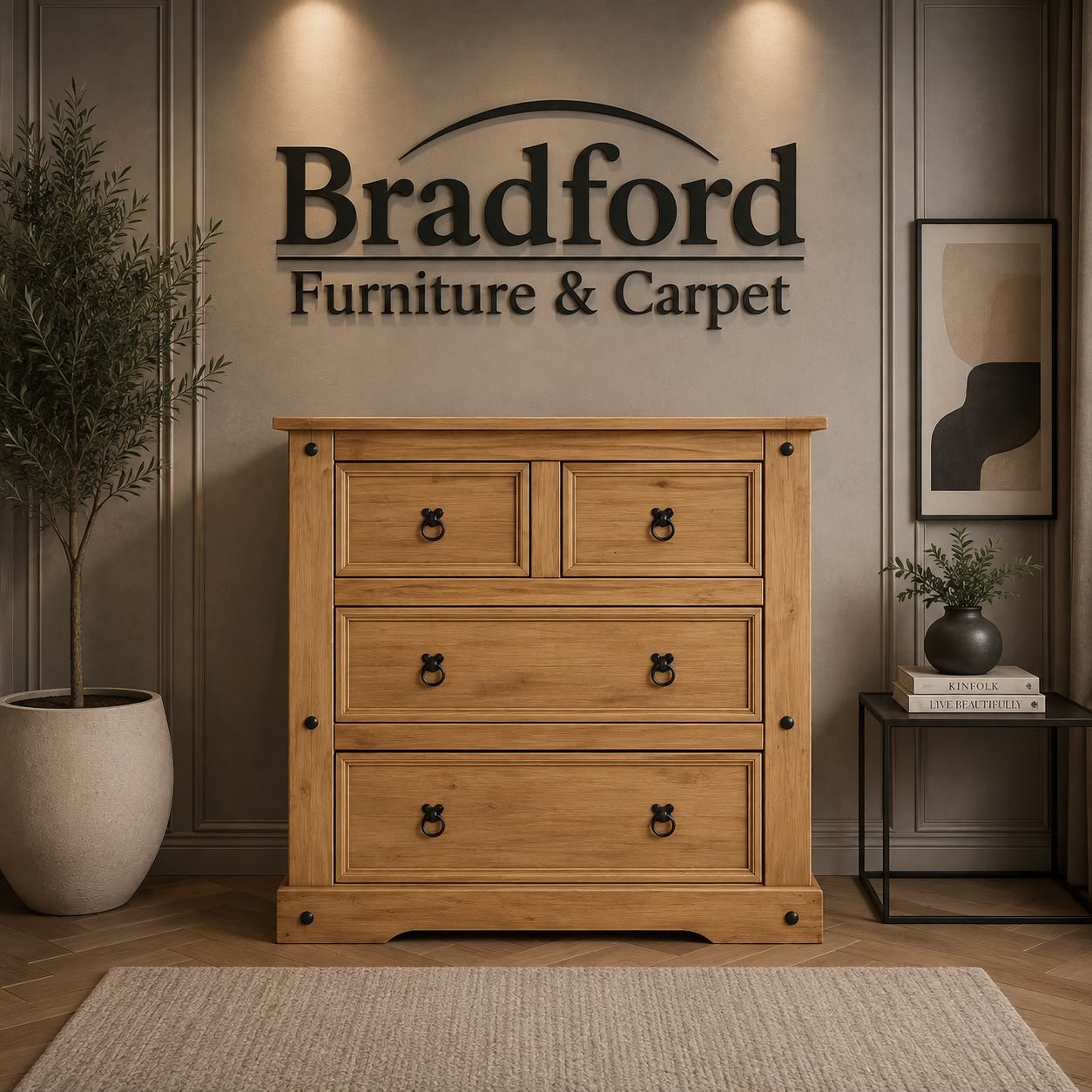 Corona 2+2 Drawer Chest with Distressed Waxed Pine