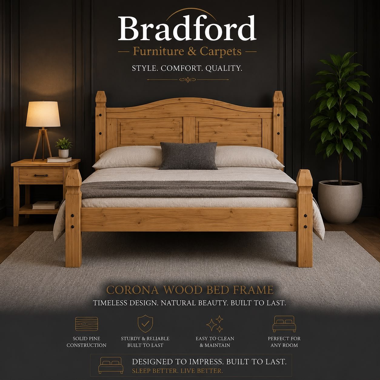 Corona 4’6″ Bed Low Foot End