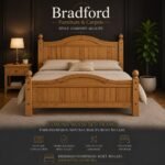 Corona Scroll Bed High Foot End in Distressed Waxed Pine