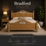 Corona Scroll Bed High Foot End in Distressed Waxed Pine
