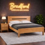 Curve Bed with Oak effect