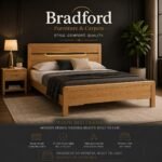 Curve Bed with Oak effect