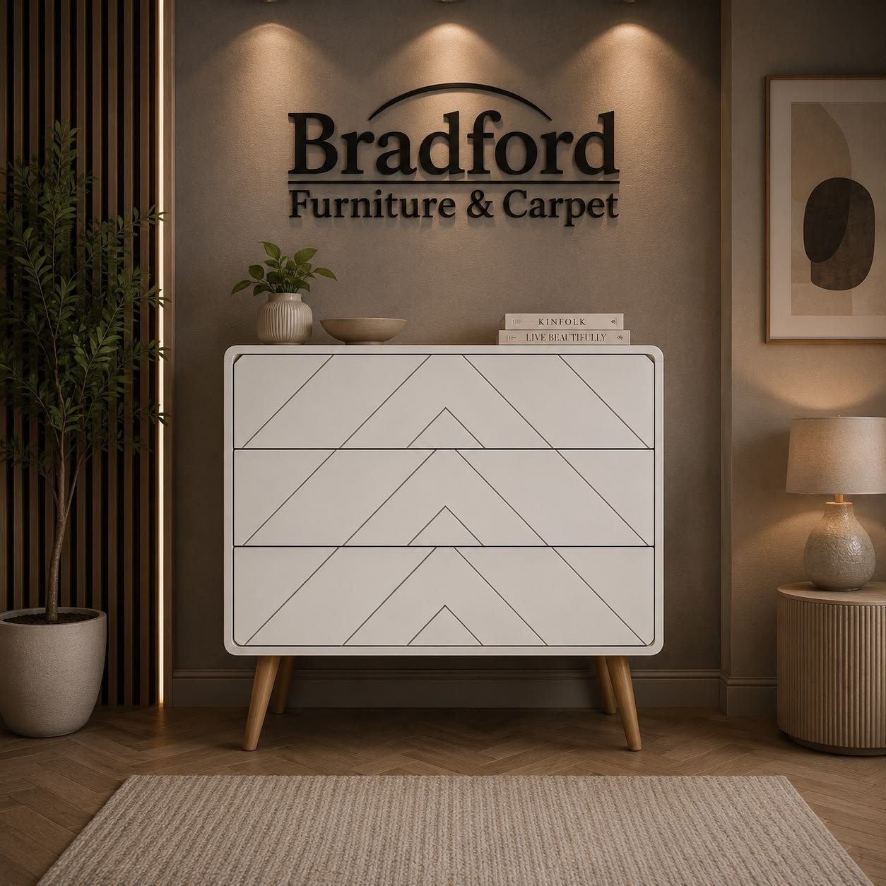 Dixie 4 Drawer Chest with Dusty Grey/White Color