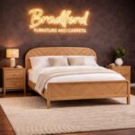 Milo Chevron Oak Bed