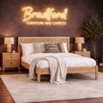 Padstow Bed with Oak & Black Color