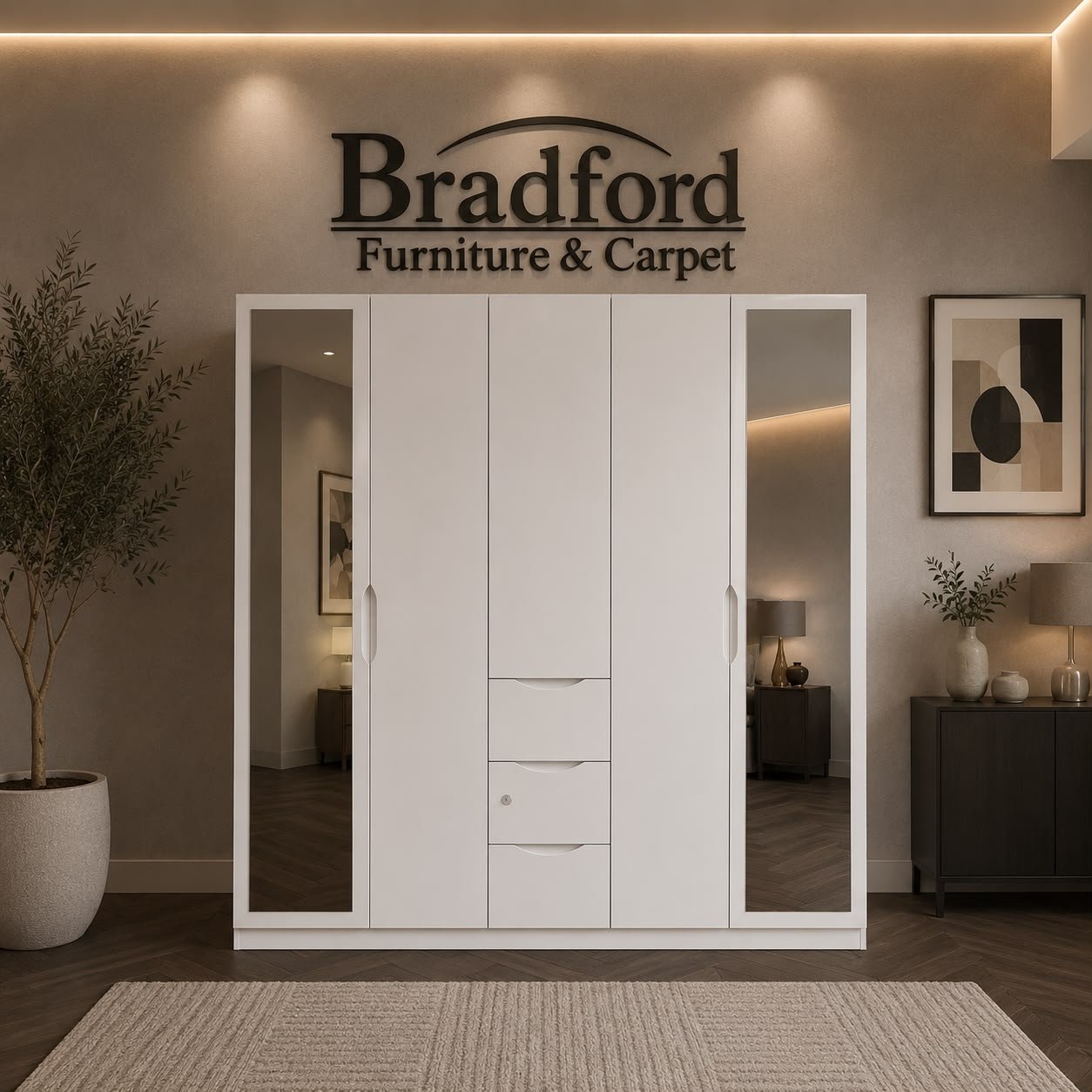 Alba Miro High Gloss Wardrobe With Heavy Back Panel