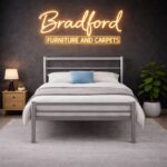 Alpen Metal Bed in Silver Color