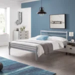 Alpen Metal Bed in Silver Color - Image 3
