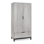 Bali 2 Door 1 Drawer Wardrobe in Grey Oak - Image 2