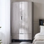 Bali 2 Door 1 Drawer Wardrobe in Grey Oak - Image 5