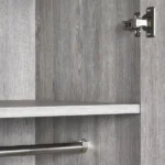 Bali 2 Door 1 Drawer Wardrobe in Grey Oak - Image 8