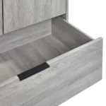 Bali 2 Door 1 Drawer Wardrobe in Grey Oak - Image 9