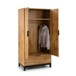 Bali 2 Door 1 Drawer Wardrobe in Grey Oak - Image 10