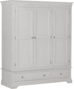 Bordeaux 3 Door Wardrobe in Pebble Grey Color - Image 2