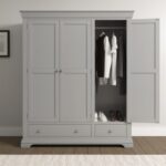 Bordeaux 3 Door Wardrobe in Pebble Grey Color