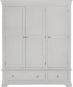 Bordeaux 3 Door Wardrobe in Pebble Grey Color - Image 9