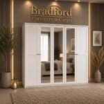 Chalet 5 Door Wardrobe in White/Black | Manchester