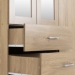 Charles 3 Door 2 Drawer Mirrored Wardrobe in Oak Effect Veneer - Image 7