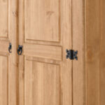 Corona 2-Door Wardrobe - Distressed Waxed Pine - Rustic Mexican Style - Image 6