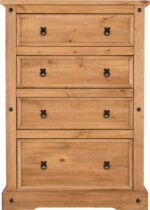 Corona 4 Drawer Chest in Distressed Waxed Pine - Image 4