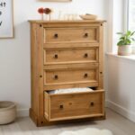 Corona 4 Drawer Chest in Distressed Waxed Pine