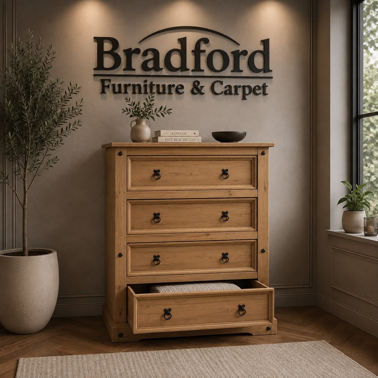 Corona 4 Drawer Chest in Distressed Waxed Pine