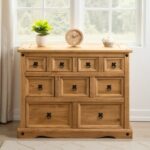 Corona 4+3+2 Drawer Merchant Chest in Distressed Waxed Pine