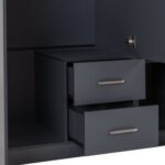 Dakota 3 Door 2 Drawer Mirrored Wardrobe in Dark Grey Color - Image 6
